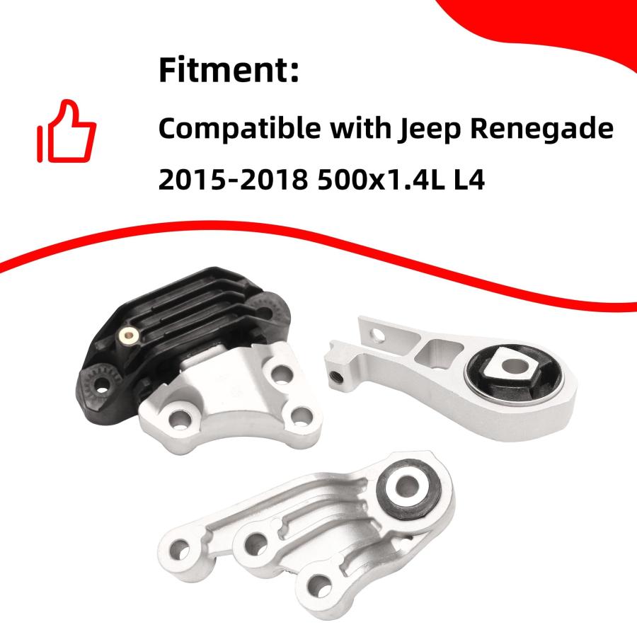 並行輸入品】 3pcs Motor Mounts Compatible with Jeep Renegade 2015