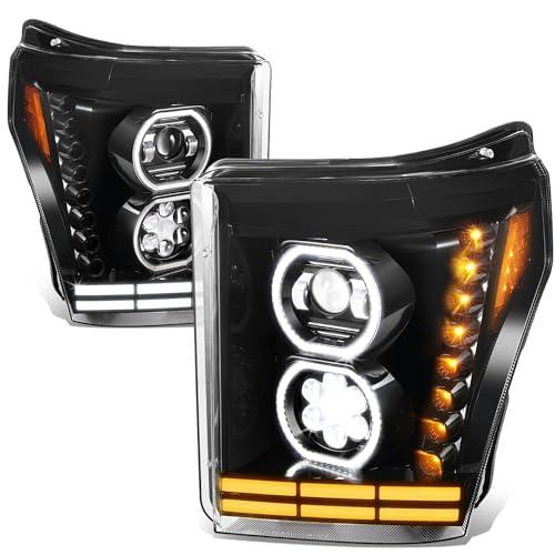 【並行輸入品】 Auto Dynasty Dual Gattling Barrel LED Halo DRL Projector Headlig_1