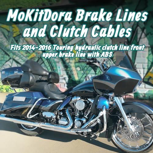 MoKitDora 14インチ ハンドルバーケーブルキット 油圧クラッチ\u0026アッパーブレーキライン Harley Touring 2 並行輸入品の画像