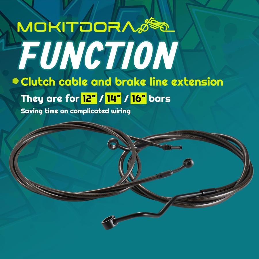 MoKitDora 14インチ ハンドルバーケーブルキット 油圧クラッチ\u0026アッパーブレーキライン Harley Touring 2 並行輸入品の画像