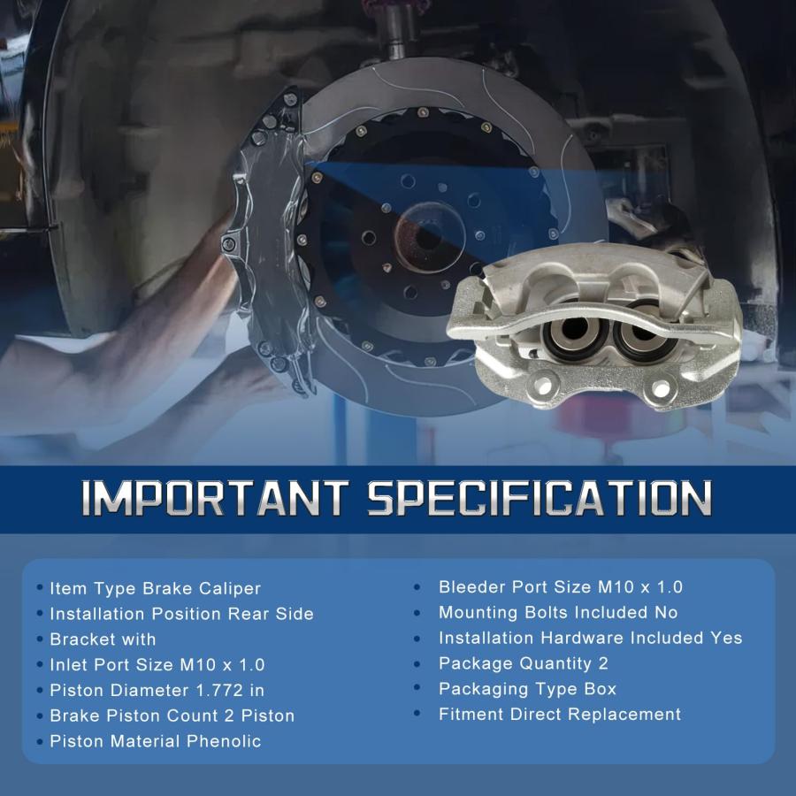 ZDKK Rear Brake Calipers With Bracket 18 B4764 18 B4765 2PCS Dis 並行輸入品