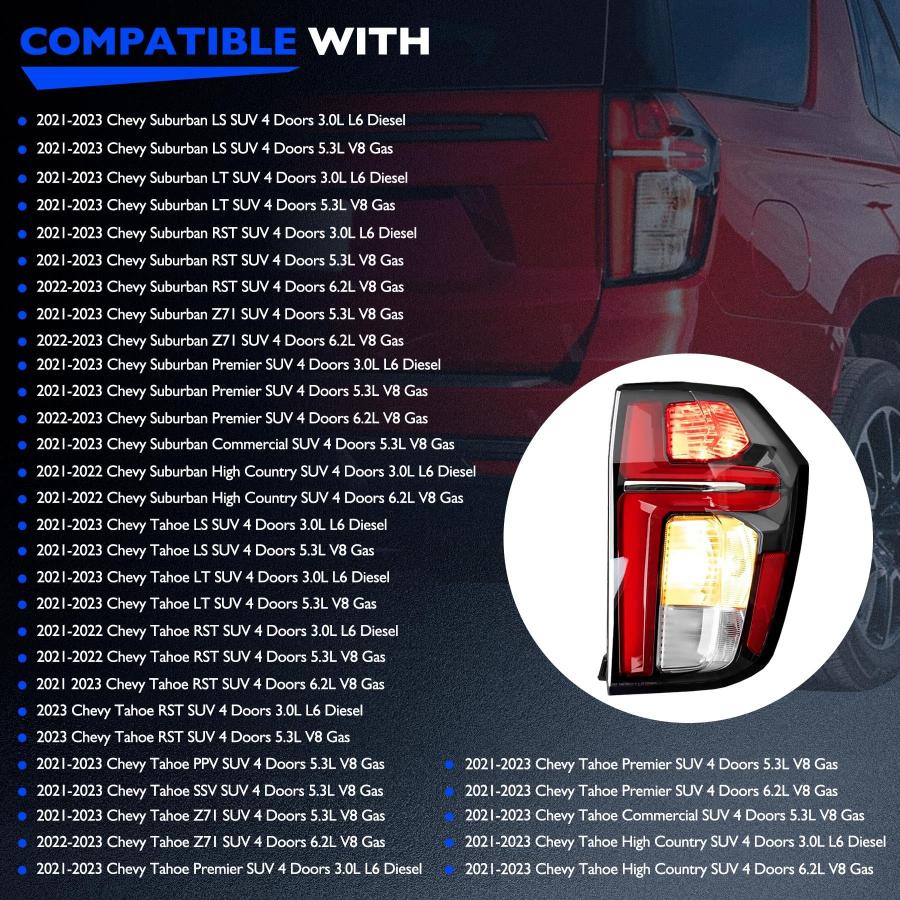 【並行輸入品】 LED Taillights， Compatible with 2021 2023 Chevy Chevrolet Tahoe_6