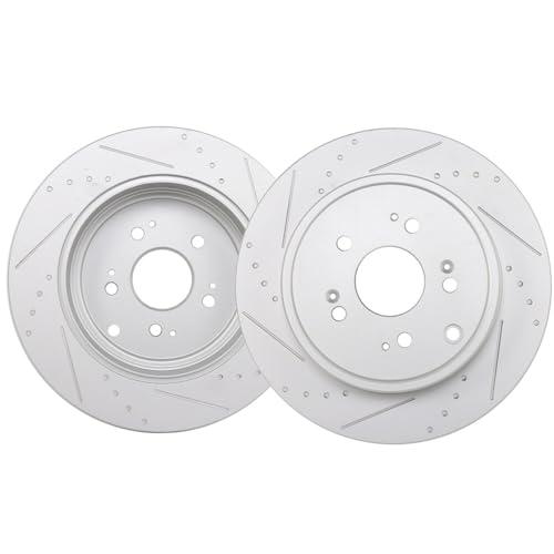 AUTOMUTO [2PCS] 【Rear 13.14" Disc Drilled & Slotted Brake Rotors 並行輸入品_1