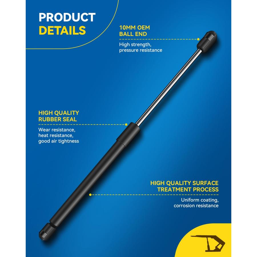 PHILTOP TSG101030 Hood Lift Supports Struts Shock Replacement fo 並行輸入品_3