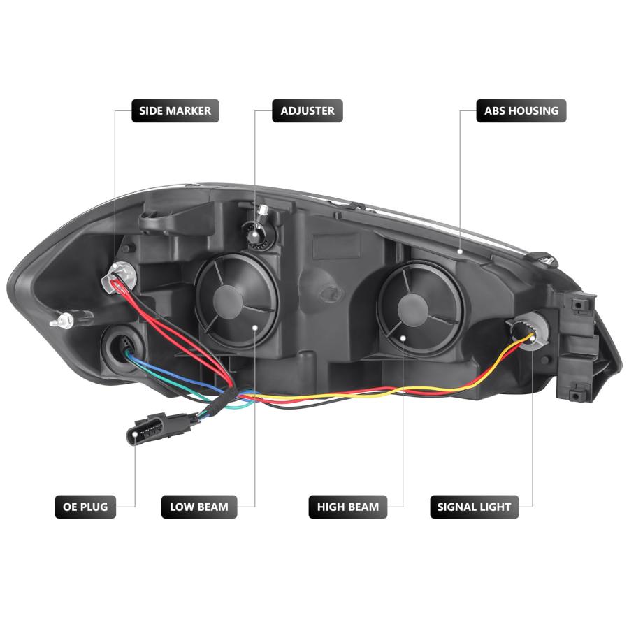 【並行輸入品】 DNA MOTORING Pair of OE Style Headlights Compatible With 06 13 C