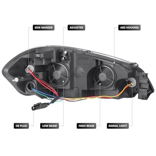 【並行輸入品】 DNA MOTORING Pair of OE Style Headlights Compatible With 06 13 C