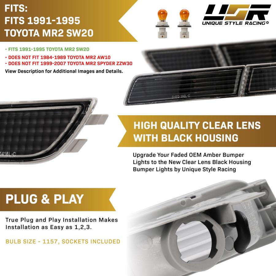 【並行輸入品】 USR 91 95 MR 2 Turn Signal Light   4 pieces Front Bumper Signalの画像