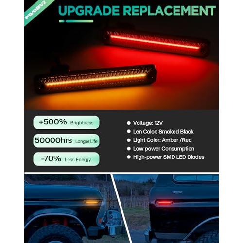 【並行輸入品】 LED Side Marker Lights for Ford F100 F150 F250 F350 1973 1979,foの画像