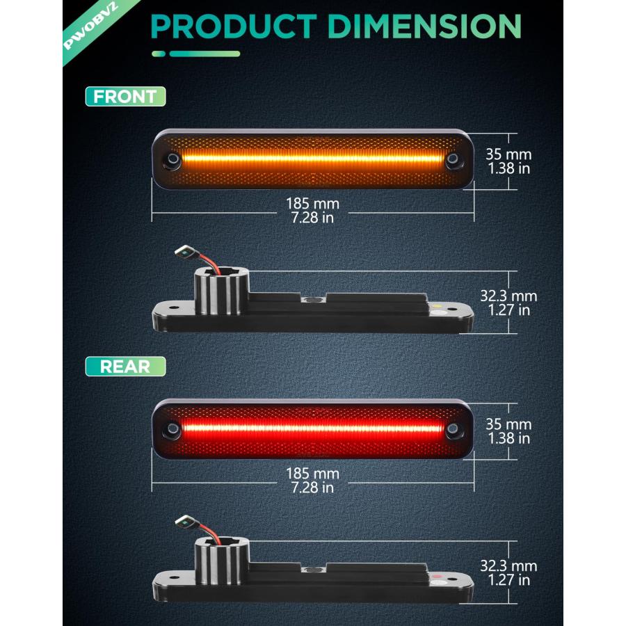 【並行輸入品】 LED Side Marker Lights for Ford F100 F150 F250 F350 1973 1979,foの画像