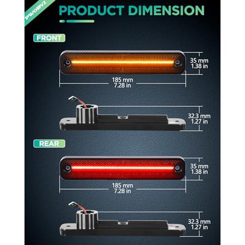 【並行輸入品】 LED Side Marker Lights for Ford F100 F150 F250 F350 1973 1979,foの画像