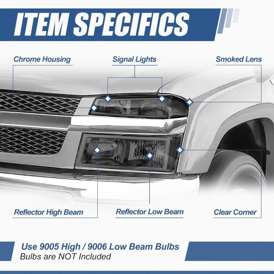 【並行輸入品】 Auto Dynasty Headlights Assembly Compatible with 2004 2012 Chevyの画像