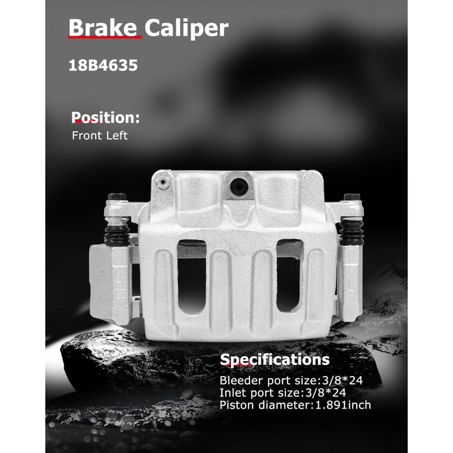 cciyu 18B4635 Front Left Brake Caliper With Bracket For Ford For 並行輸入品_6