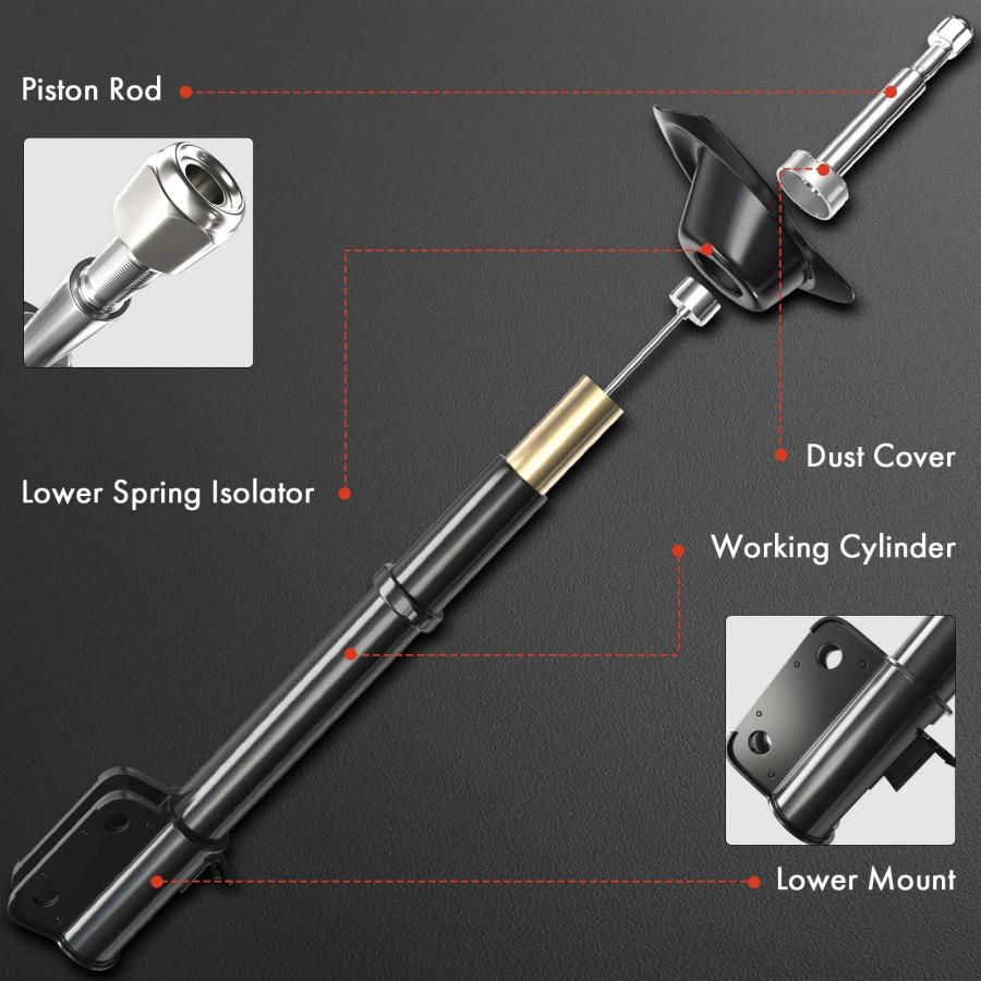 【並行輸入品】 A Premium Front Pair (2) Strut Assembly Compatible with Jeep KLの画像
