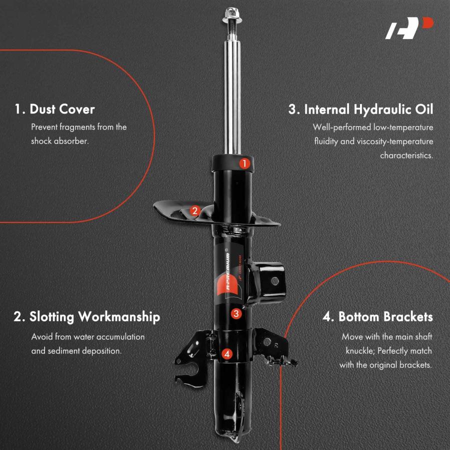 【並行輸入品】 A Premium Front Pair (2) Strut Assembly Compatible with Jeep KLの画像