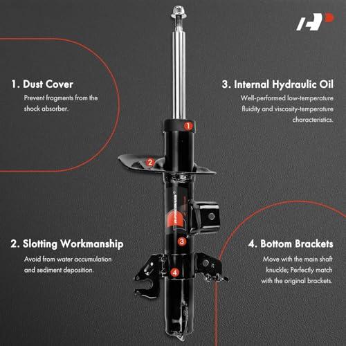 【並行輸入品】 A Premium Front Pair (2) Strut Assembly Compatible with Jeep KLの画像