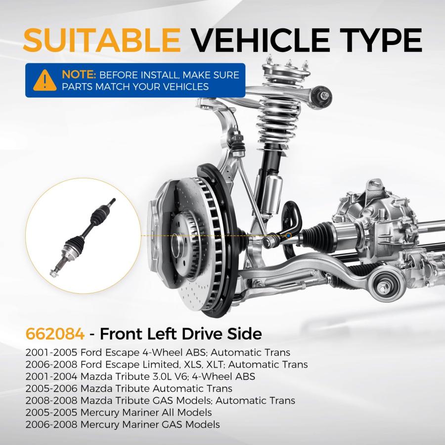 【並行輸入品】PAROD 662084 CV アクスルアセンブリ 2001 2008 フォード エスケープ、マツダ トリビュート、2005 20_6