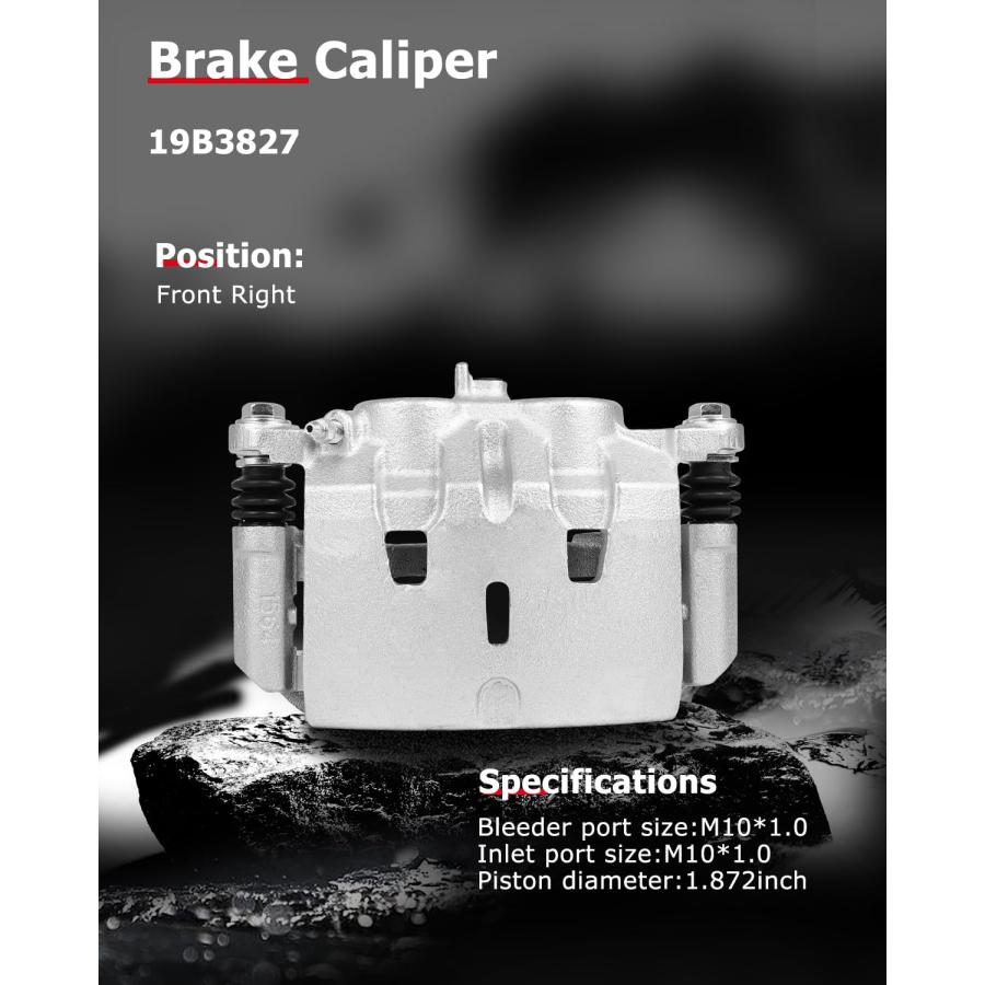 cciyu 19B3827 Front Right Brake Caliper With Bracket For Honda F 並行輸入品の画像