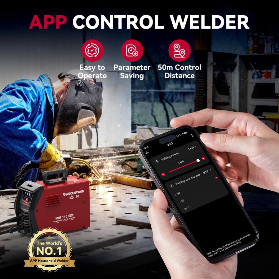 ARCCAPTAIN 145A Flux Core MIG Welder 110V Welding Machine Gasles 並行輸入品の画像