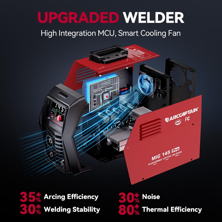 ARCCAPTAIN 145A Flux Core MIG Welder 110V Welding Machine Gasles 並行輸入品の画像
