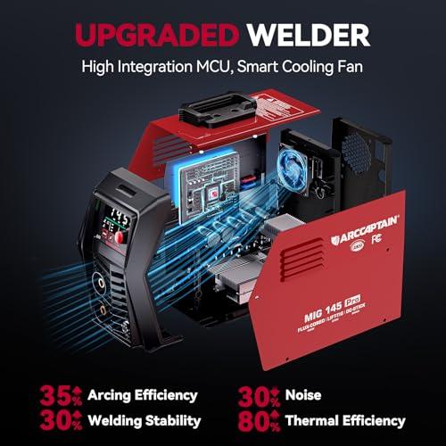 ARCCAPTAIN 145A Flux Core MIG Welder 110V Welding Machine Gasles 並行輸入品の画像