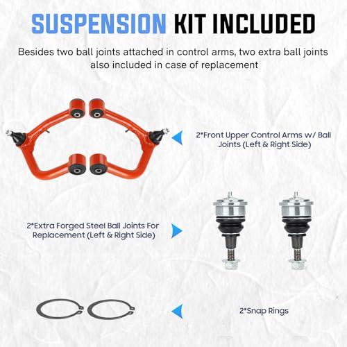 Front Upper Control Arms w/Ball Joint for 2 4\" Lift Compatible w 並行輸入品"_3