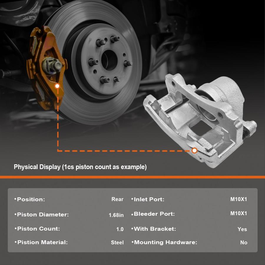 Anpulsero Rear Brake Calipers Assembly Compatible with 2007 2012 並行輸入品の画像