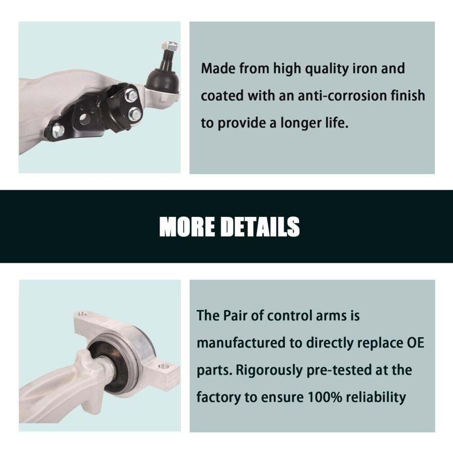 【並行輸入品】 Front Right Lower Control Arm Compatible with 2015 2019 Q70L 201の画像