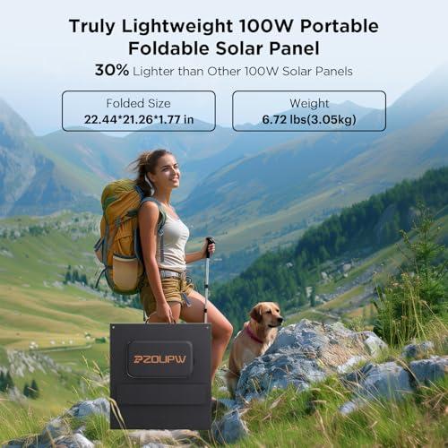 【並行輸入品】ZOUPW 100W ポータブルソーラーパネル 発電所用 9BB 軽量 折りたたみ式 ソーラー充電器 MC 4 USB A USBの画像
