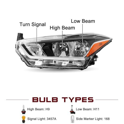 JSBOYAT Halogen Headlight Assembly w/o Bulbs Compatible with 201 並行輸入品の画像