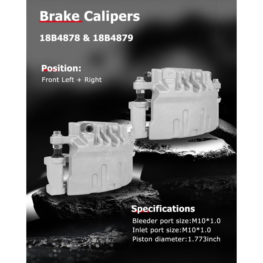 cciyu 18B4878 18B4879 Front Left \u0026 Right Disc Brake Calipers Ass 並行輸入品の画像