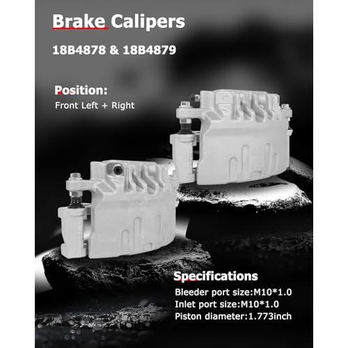 cciyu 18B4878 18B4879 Front Left \u0026 Right Disc Brake Calipers Ass 並行輸入品の画像