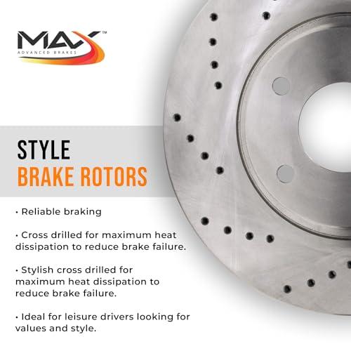 ブランド登録なし - Max Advanced Brakes Front Brake Rotors For 2017 2018 2019 2020 2 並行輸入品