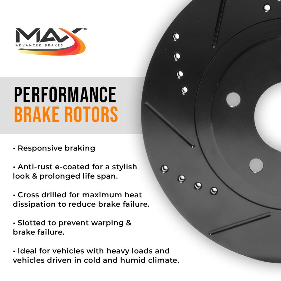 ブランド登録なし - Max Advanced Brakes Front Brake Rotors For 2007 2012 2013 2014 2 並行輸入品