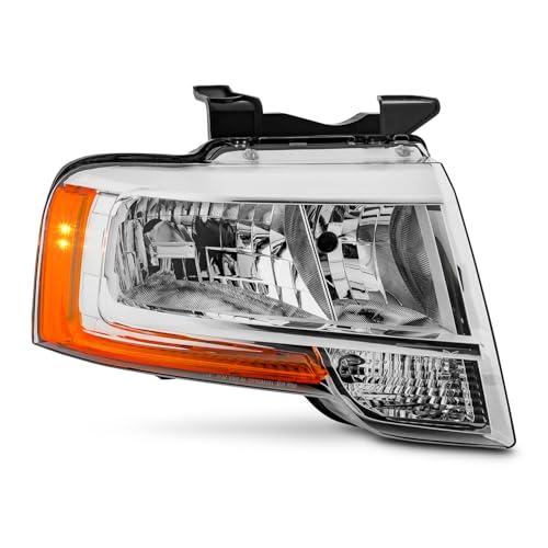 【並行輸入品】 AKKON   Fits 2015 2017 Ford Expedition Chrome Headlight Headlampの画像