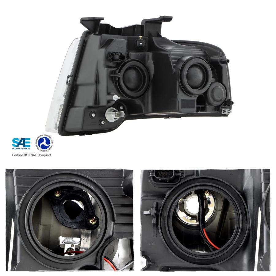 【並行輸入品】 AKKON   Fits 2015 2017 Ford Expedition Chrome Headlight Headlampの画像