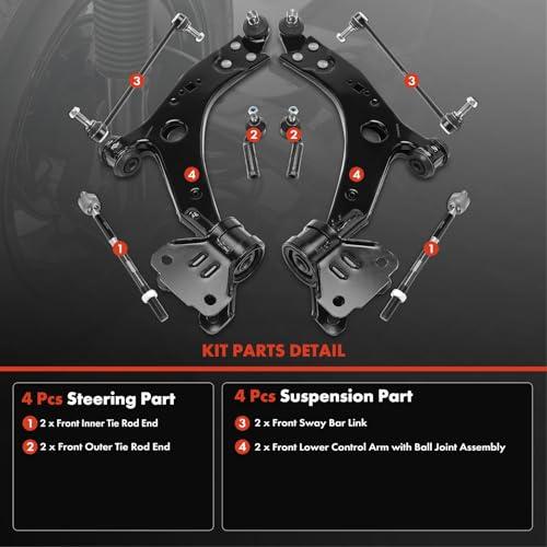 A Premium Set of 8, Front Lower Control Arm, Sway Bar Link, Inne 並行輸入品の画像