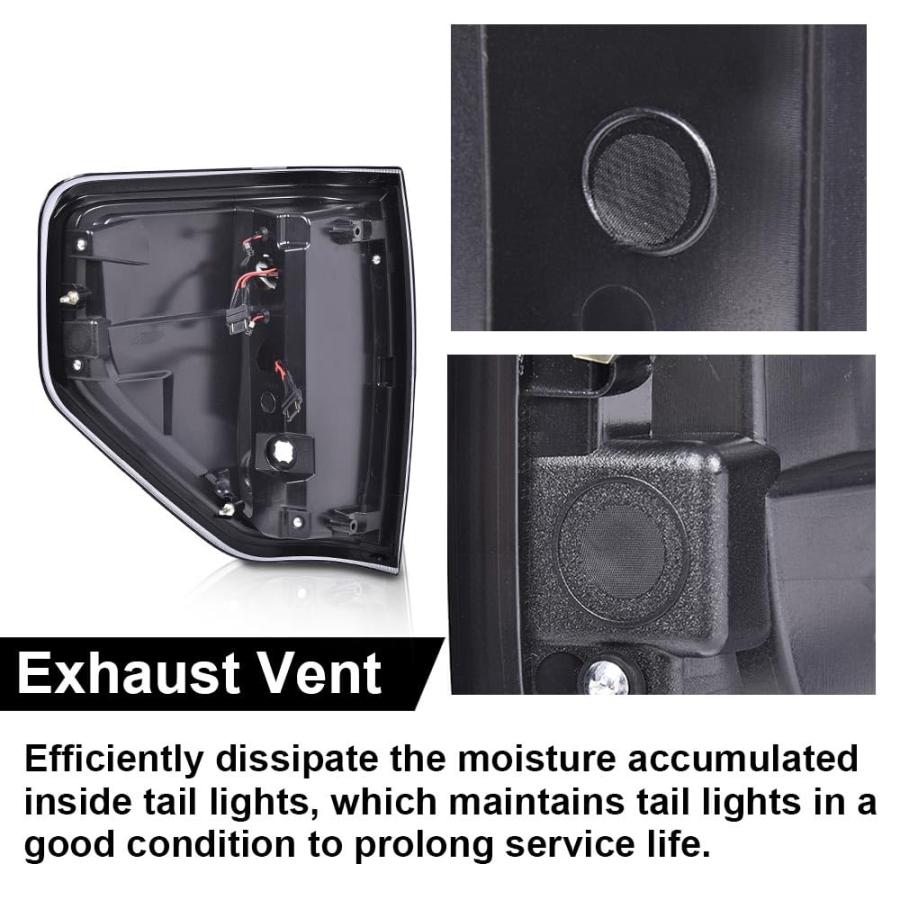 【並行輸入品】 G PLUS LED Tail Lights Compatible with Ford F150 2009 2014 Rear
