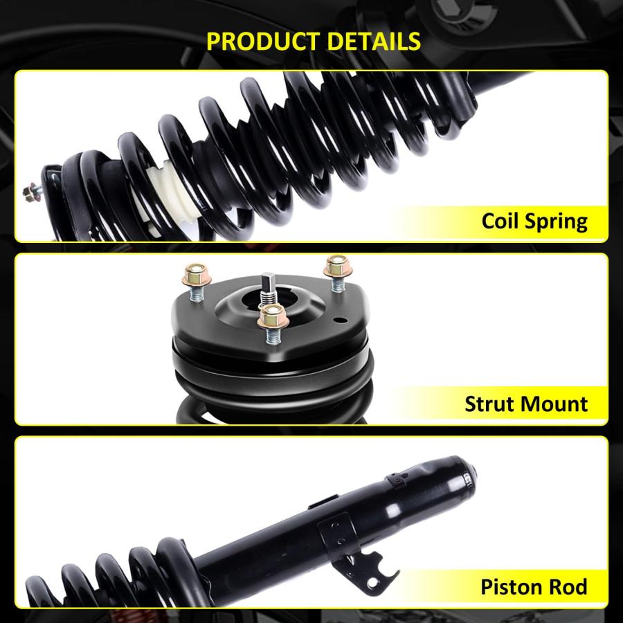 【並行輸入品】 KILOAUTO Front Complete Struts With Coil Spring Assembly And Rea_9