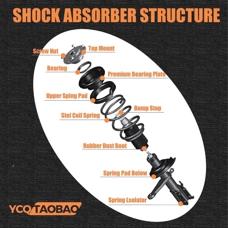 YCQTaoBao Rear Shocks   Rear Shocks Pair,Automotive Replacement  並行輸入品_9