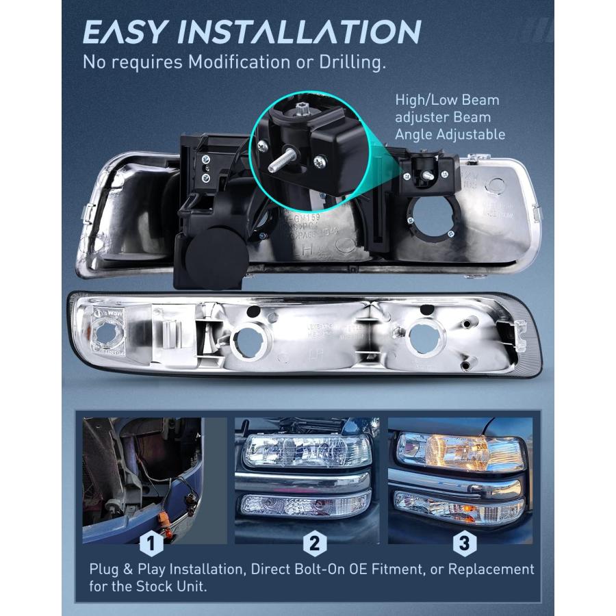【並行輸入品】 Nilight Headlight and Taillight Assembly Combo Compatible with 1の画像