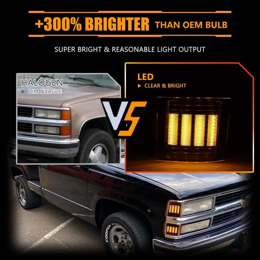 【並行輸入品】 OFFKAT LED Front Corner Side Marker Lights for Chevy C/K Seriesの画像