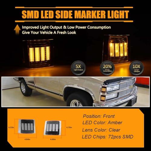 【並行輸入品】 OFFKAT LED Front Corner Side Marker Lights for Chevy C/K Seriesの画像