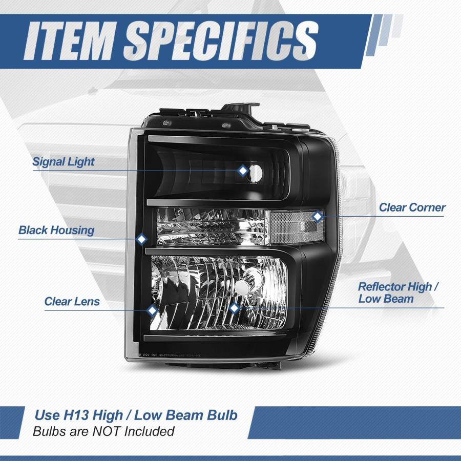 Auto Dynasty Headlights Assembly Compatible with 2008 2021 Ford 並行輸入品_3