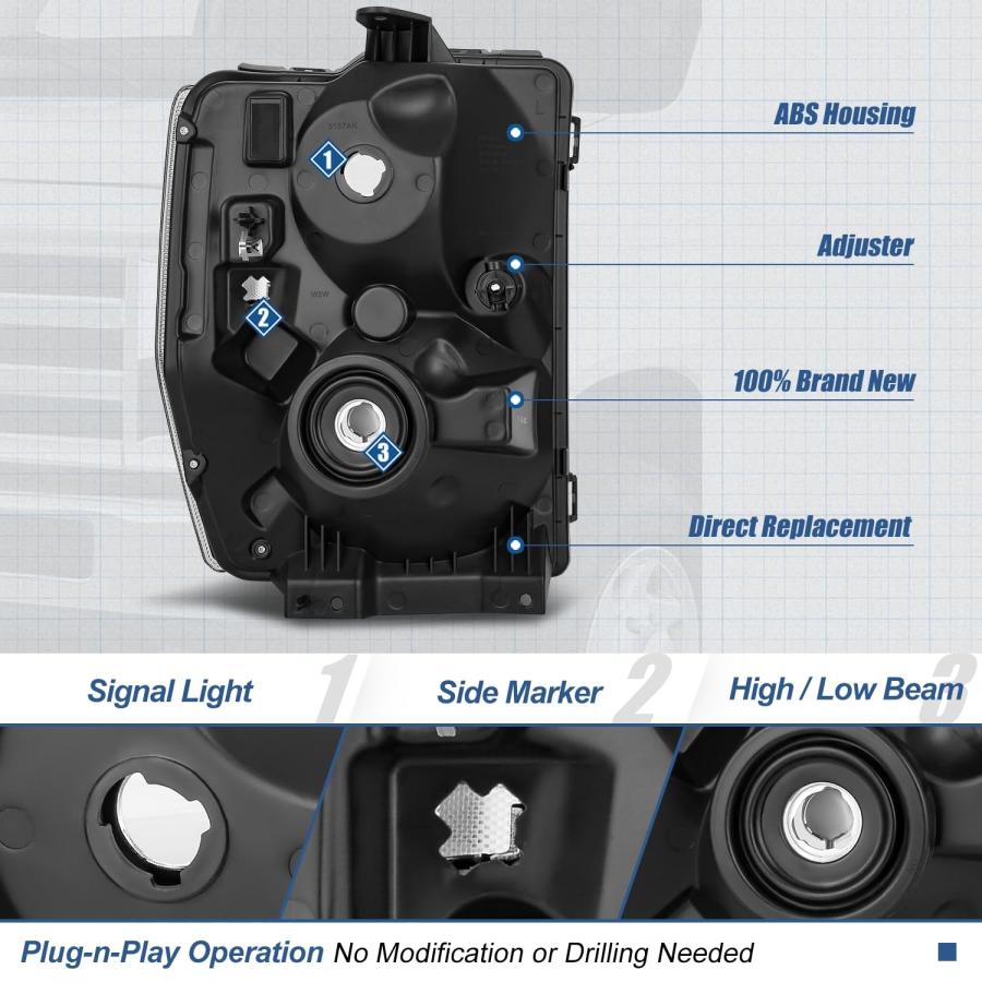 Auto Dynasty Headlights Assembly Compatible with 2008 2021 Ford 並行輸入品_9