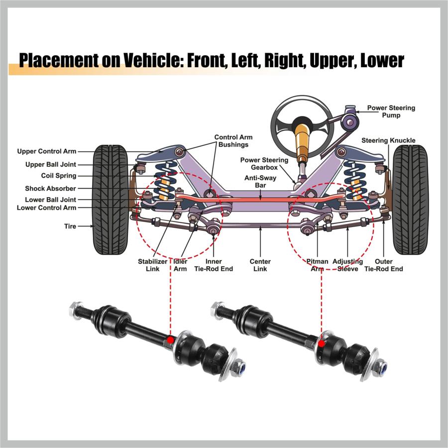 【並行輸入品】 RATCHROLL 6 Pcs Front Upper Control Arm Suspension Kit for Ford