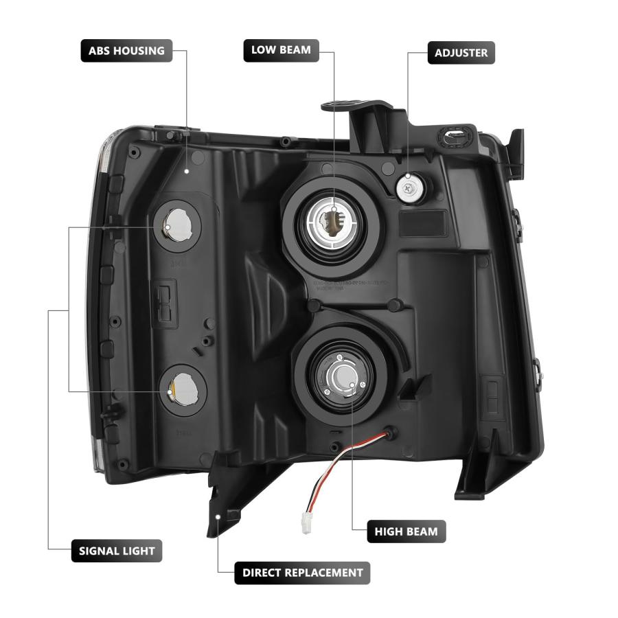 【並行輸入品】 DNA MOTORING Pair of Headlights Compatible with 2007 2013 Chevy_6