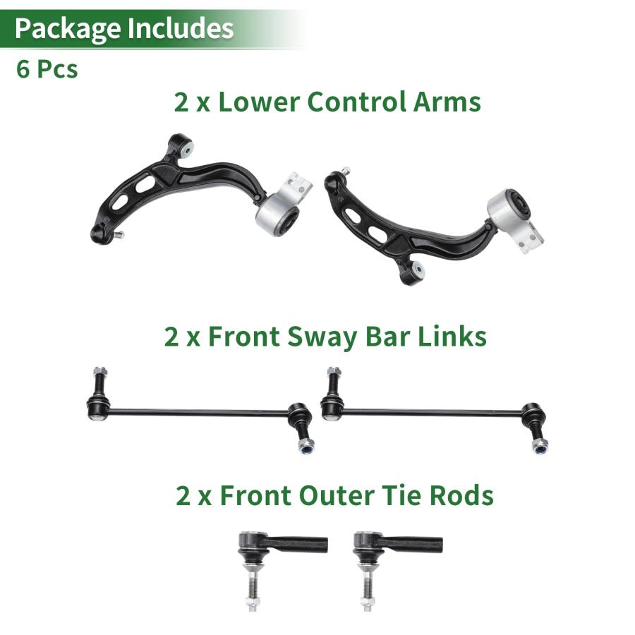 【並行輸入品】 X AUTOHAUX 6pcs Front Suspension Kit Lower Control Arm Outer Tie_9