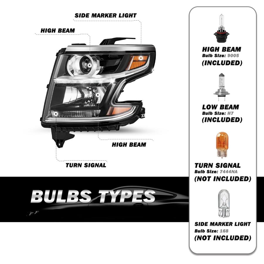 SOCKIR LED DRL Projector Headlight Assembly w/Bulbs Compatible w 並行輸入品_3