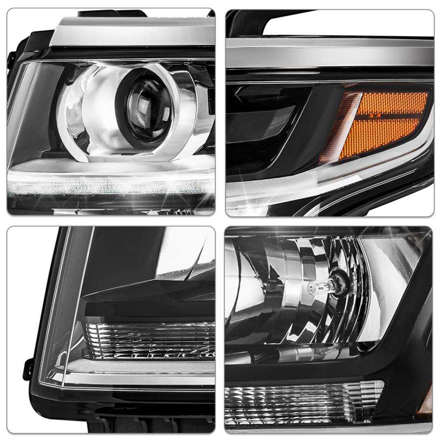 SOCKIR LED DRL Projector Headlight Assembly w/Bulbs Compatible w 並行輸入品_9