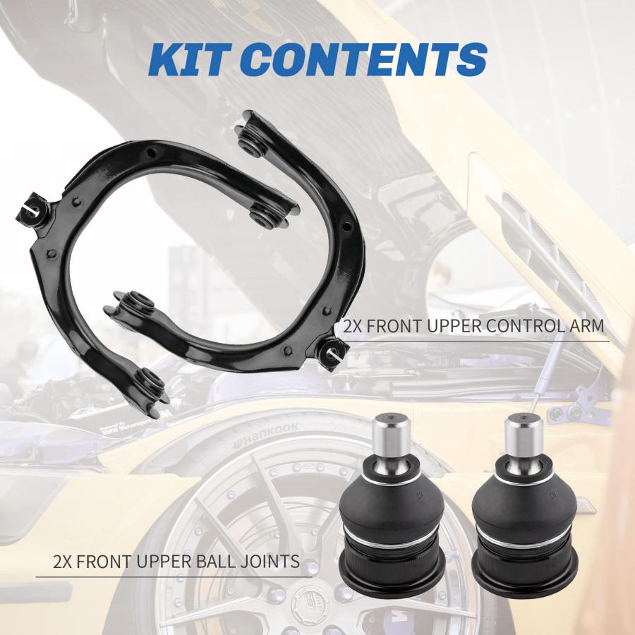Rockplanet Front Upper Control Arm Kit \u0026 Front Upper Ball Joint  並行輸入品の画像